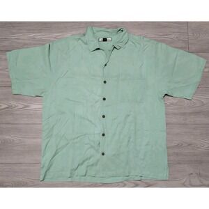 Tommy Bahama Shirt Mens XL Green Button Down Short Sleeve